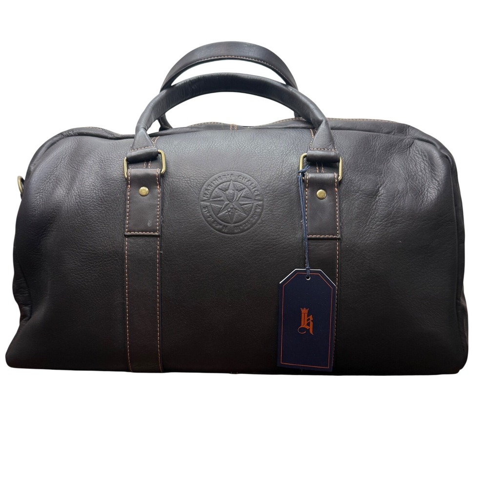 Links & Kings Crown Club Leather Duffle Bag Crown Cafe Mariner's Challenge NWT
